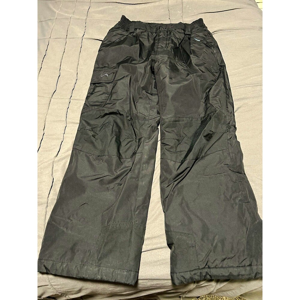Vertical 9 Unisex Kids Black Snow Pants M 10/12 25" Inseam Zip Cargo
